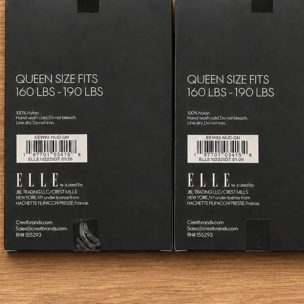 Elle Hosiery 2 Pack Silky Sheer Control Top Pantyhose Nude Queen EEW92-NUD-QN